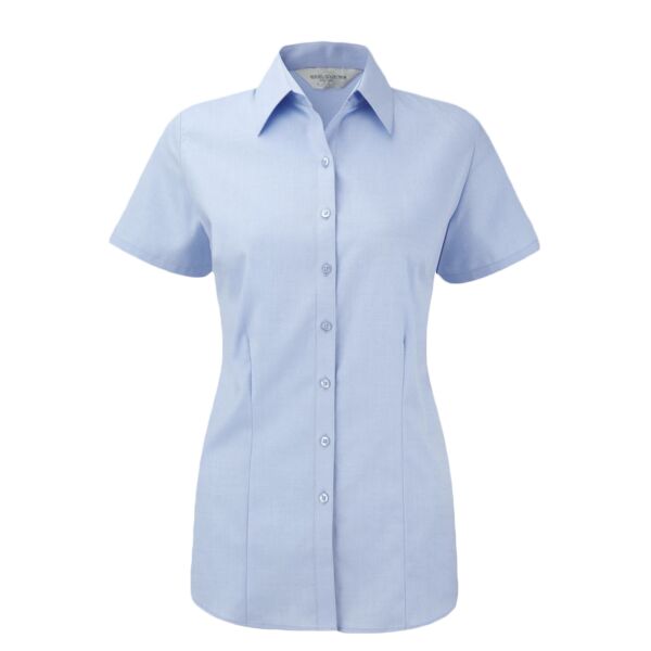 Russell Collection Ladies Short Sleeve Herringbone Shirt Thumbnail