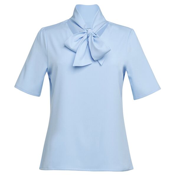 Brook Taverner - NEW Flavia S/S Tie Neck Blouse Thumbnail