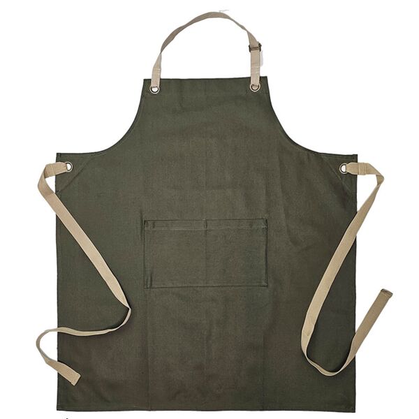 Cotton Bib Apron - Olive Thumbnail