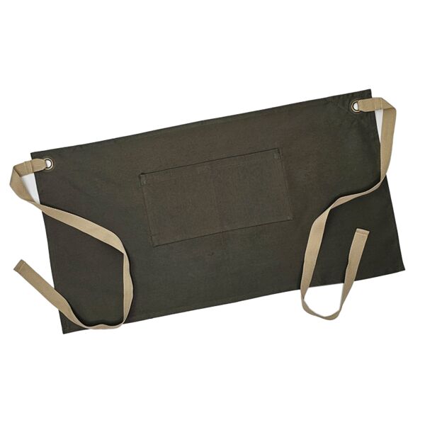 Cotton Short Bar Apron - Olive Thumbnail