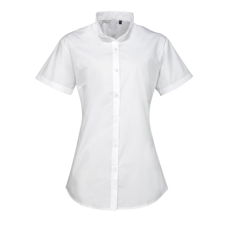 Ladies Mandarin Short Sleeve Shirt Thumbnail